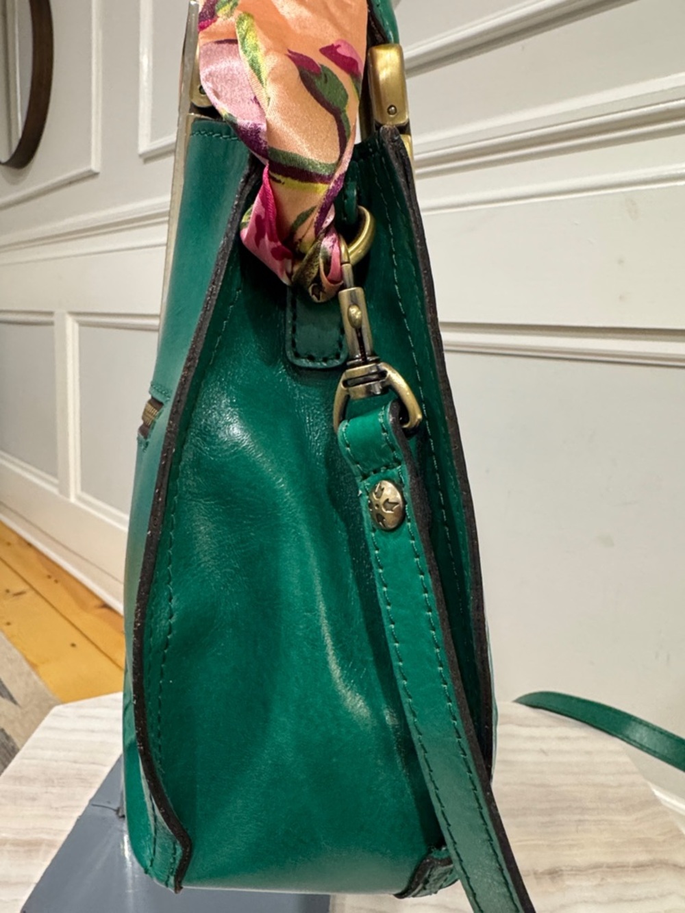 Patricia Nash Bag Aria Double Ring Shopper Laser-cut Etched Leather Crossbody - Picture 7 of 17